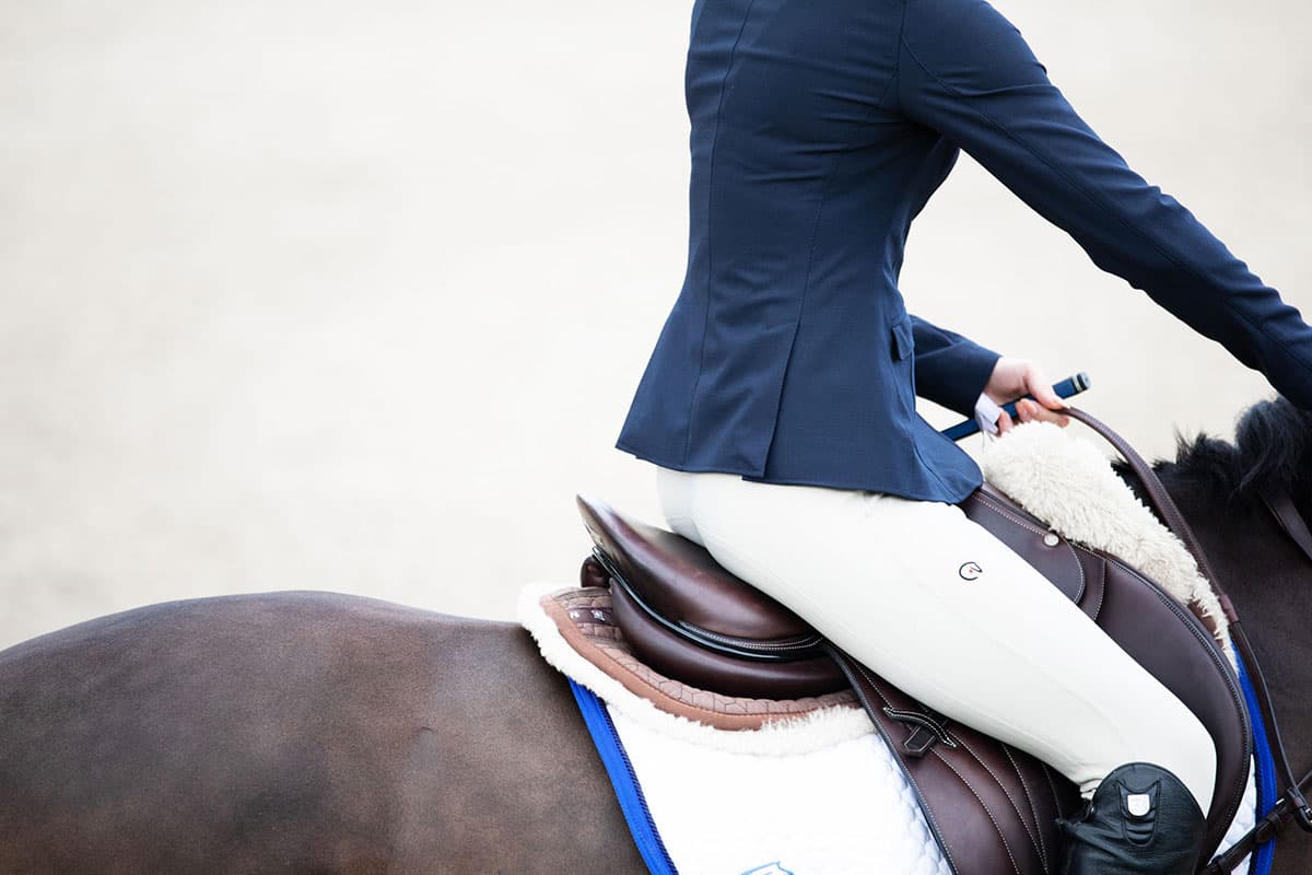 Rider on high quality saddle